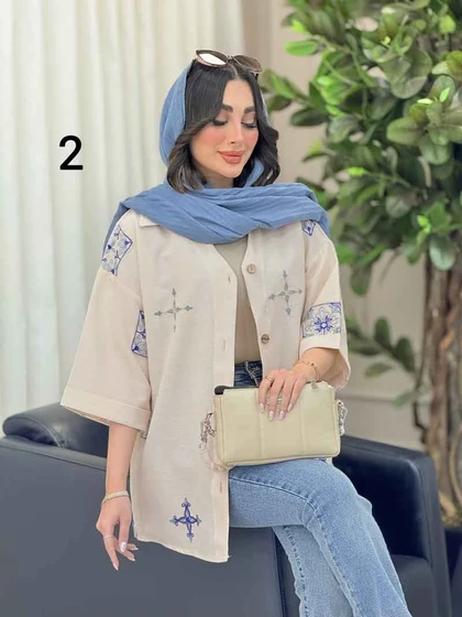 شومیز نچرال طرح دار