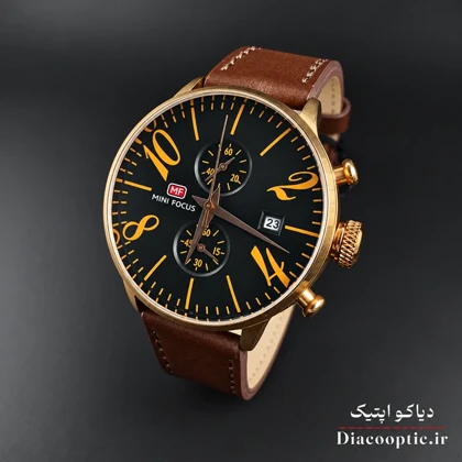 ساعت مچی مردانه اورجینال موتور ژاپن برند مینی فوکوس سه موتور مدل Mf0135G.02 بند چرم