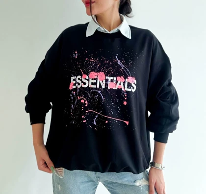 دورس پنبه زنانه مدل باکسی طرحدار قد 70