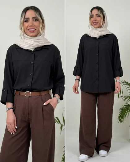 شومیز خنک زنانه پاگون‌دار مدل راتا