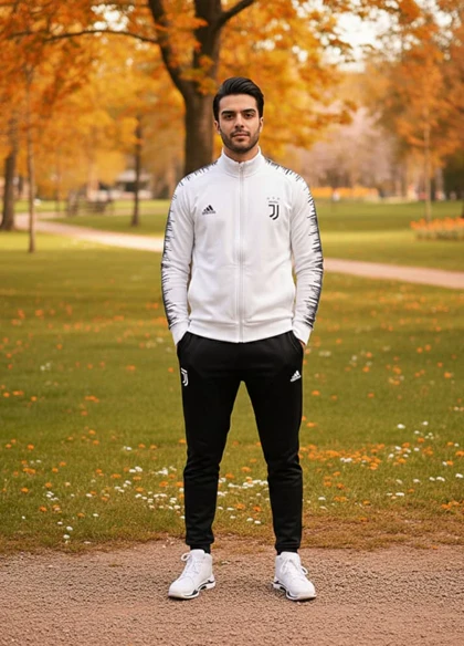 پکیج ست سویشرت شلوار یوونتوس مردانه مدل R77 + کفش ساق‌دار مردانه EMTO-سفید