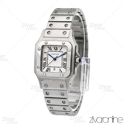 ساعت کارتیر زنانه مدل سانتوس سیلور صفحه سفید 105958