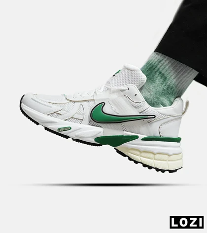 کفش کتانی مردانه و زنانه سفید سبز Nike cushlon