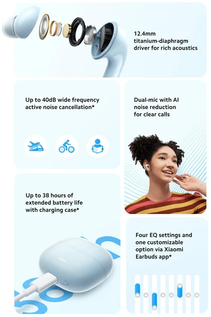 هدفون بلوتوثی شیائومی مدل Redmi Buds 6 lite