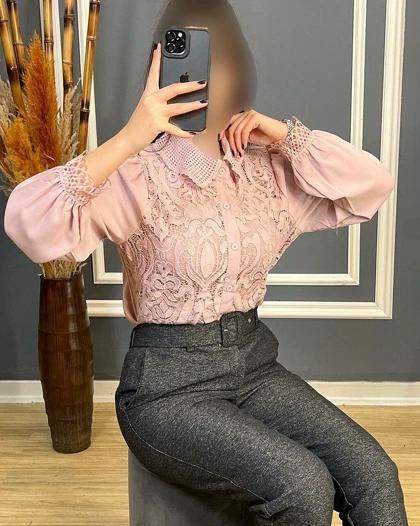 شومیز دانتل ترک رزا 1112