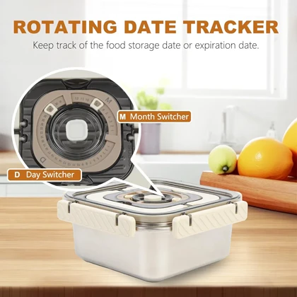ظرف نگهدارنده فریزری غذا استیل مربع قفل دار
