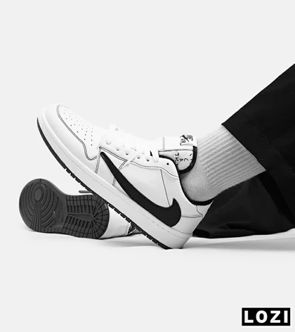 کفش کتانی مردانه سفید مشکی NIKE travis scott
