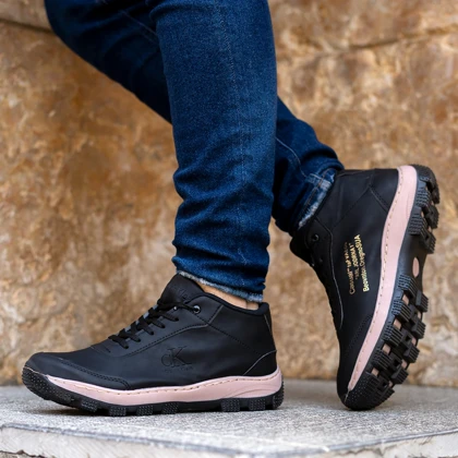 نیم بوت مردانه مشکی CK ویژه مدل Behdad