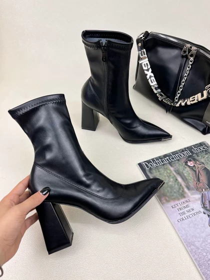 نیم بوت پاشنه‌دار زنانه زارا کلاسیک ZARA کد 921 دختر طهرونی