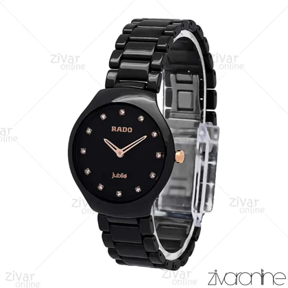 ساعت رادو زنانه سرامیکی تمام مشکی نگین‌دار 106537