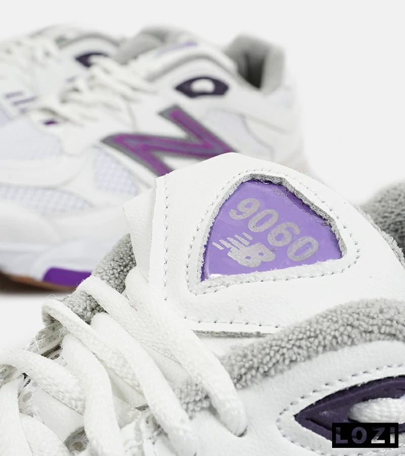 کفش کتانی مردانه و زنانه سفید بنفش NEW BALANCE 9060 مدل 2153