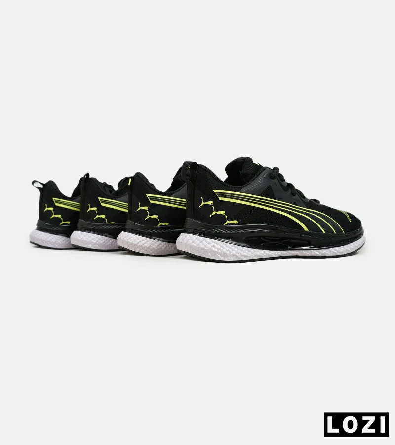 کفش کتانی ورزشی مردانه و زنانه مشکی سبز PUMA مدل 5442