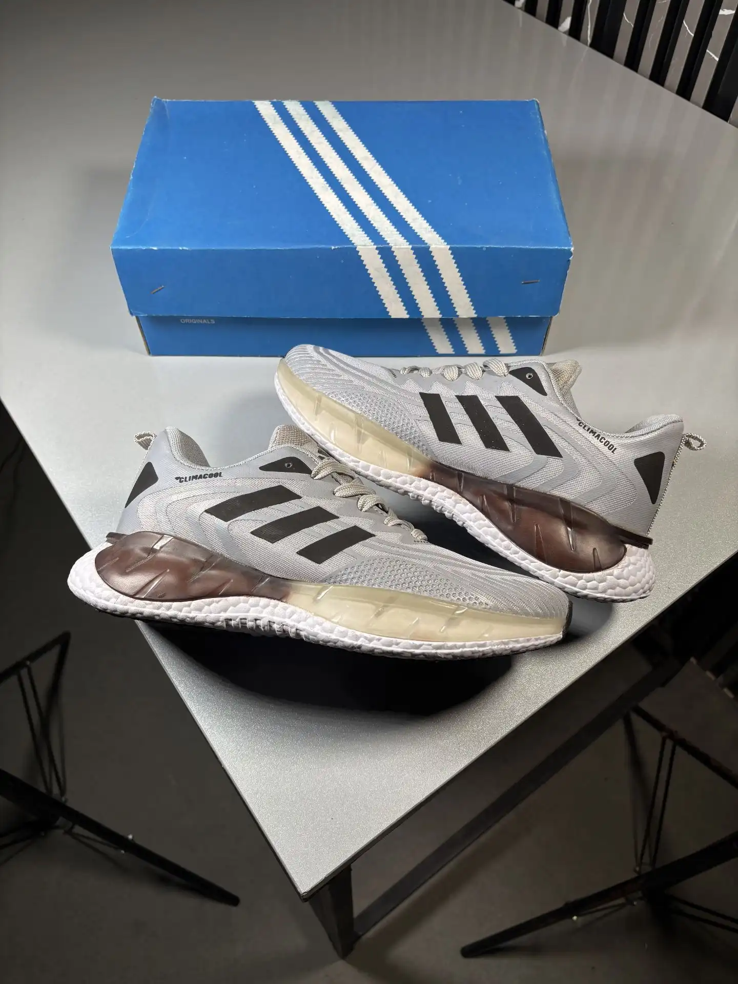 کتانی ادیداس مدل کلیماکول climacool / رنگ طوسی مشکی