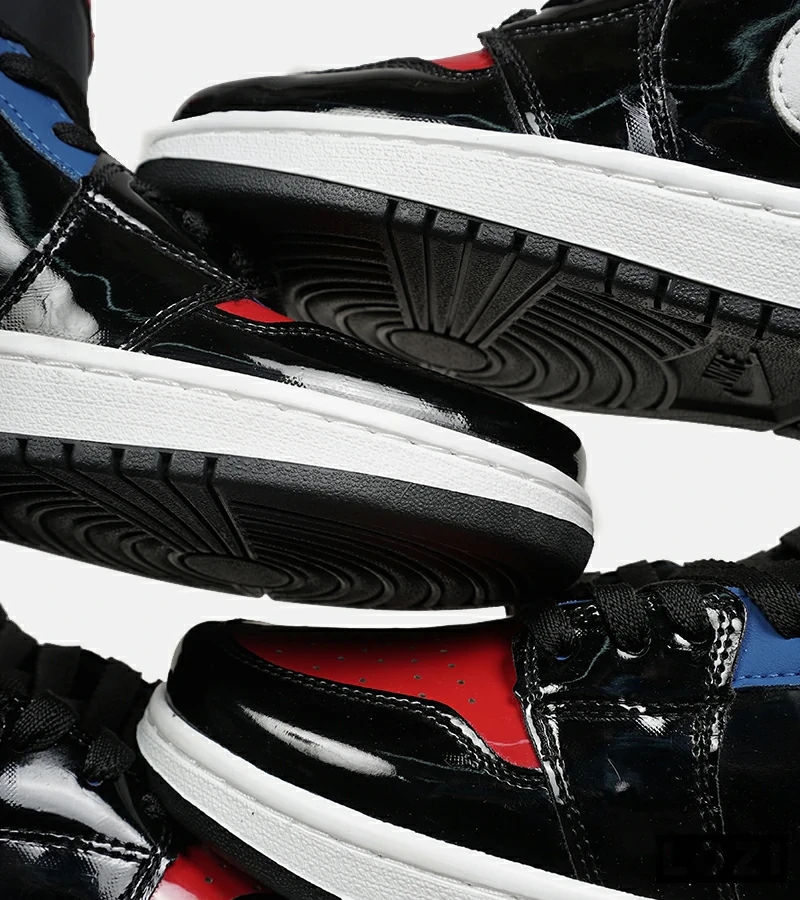 کفش کتانی ساق‌دار مردانه و زنانه مشکی آبی قرمز NIKE jordan 1 مدل 6589