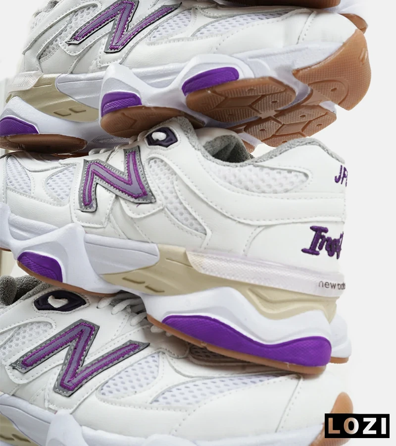 کفش کتانی مردانه و زنانه سفید بنفش NEW BALANCE 9060 مدل 2153