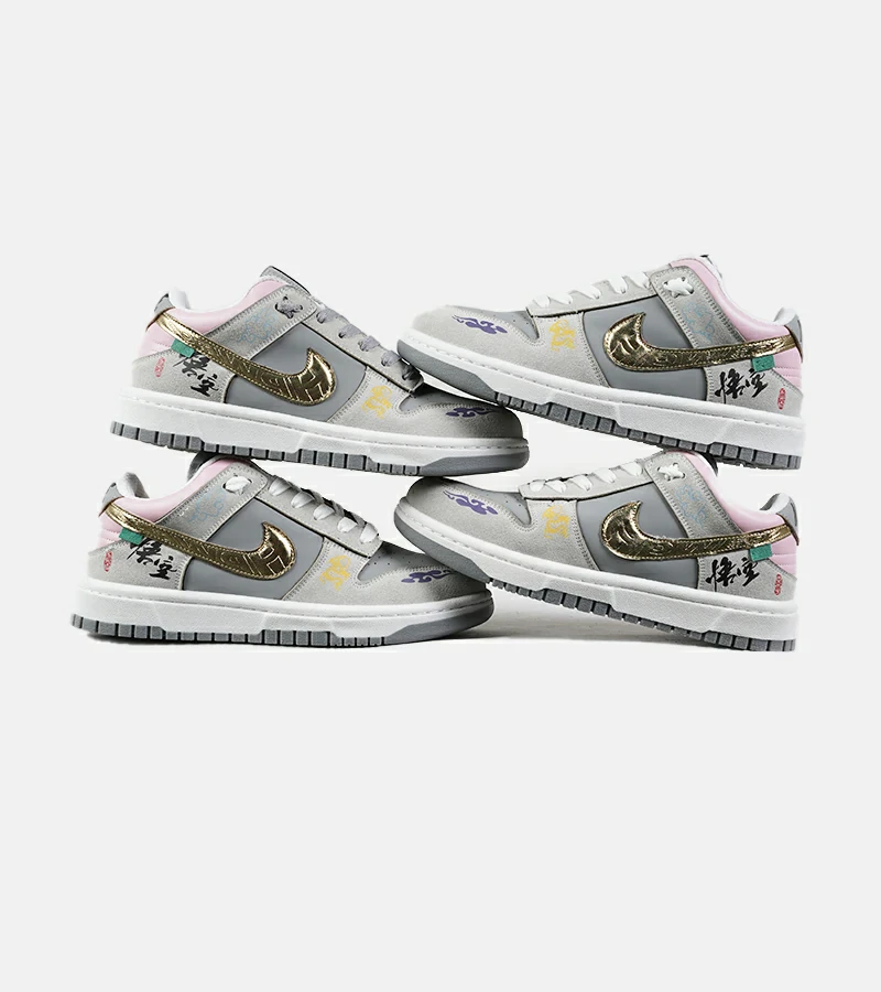 کفش کتانی مردانه و زنانه طوسی طلایی نایک NIKE Dunk Low Remastered مدل 7326