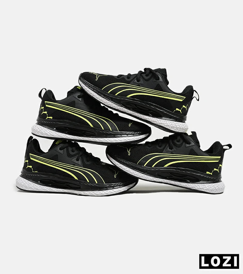 کفش کتانی ورزشی مردانه و زنانه مشکی سبز PUMA مدل 5442