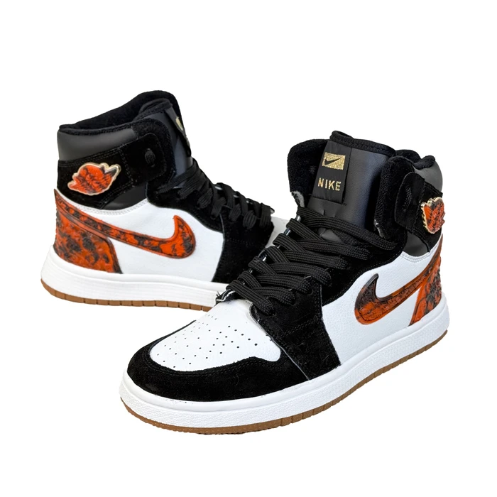 کتانی اسپرت مردانه مدل نایک ایرجردن1 ساق‌دار Nike Air jordan1 رنگ سفید مشکی قرمز کد 51401