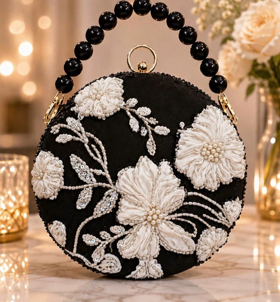 کیف مجلسی زنانه مدل نگین سفید