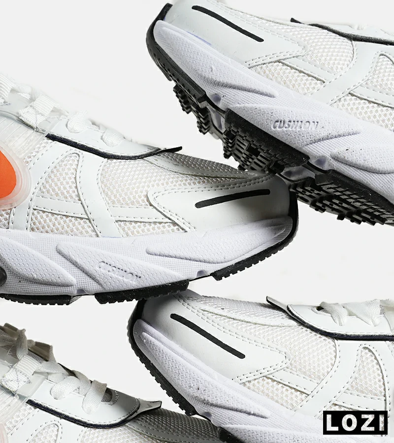 کفش کتانی مردانه و زنانه سفید نارنجی Nike cushlon مدل 7162