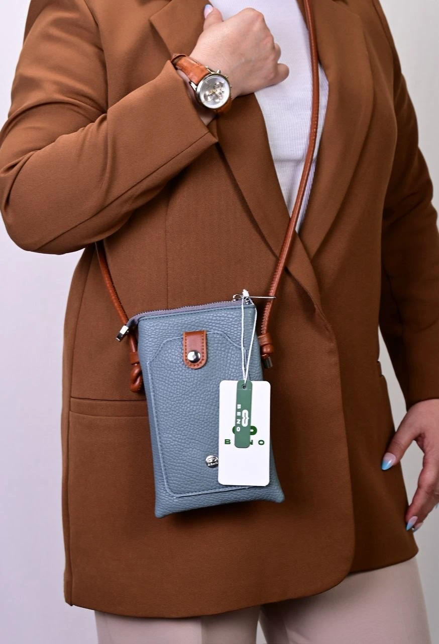 کیف موبایلی زنانه مدل پرنیان BENO کد 5099 (آبی)