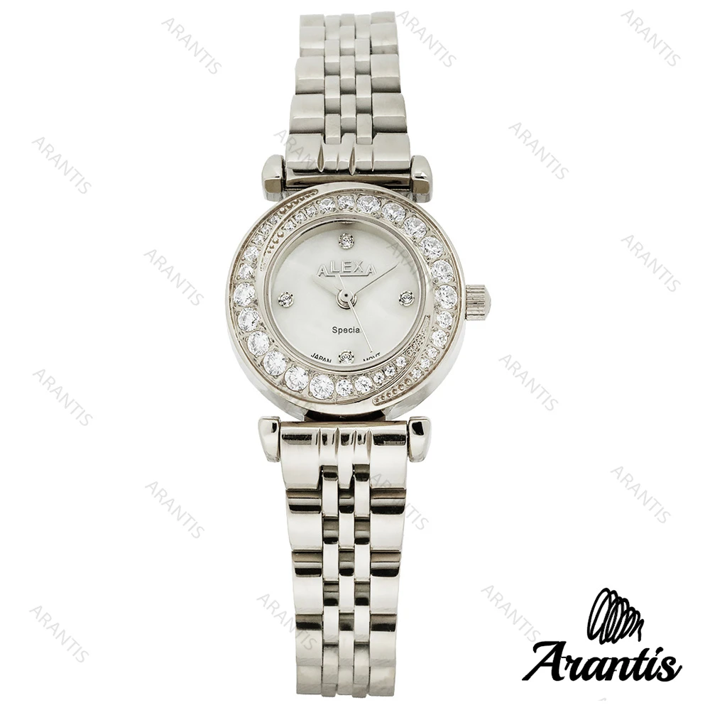 ساعت الکسا 2000z زنانه بدنه سیلور دورنگین w-10107