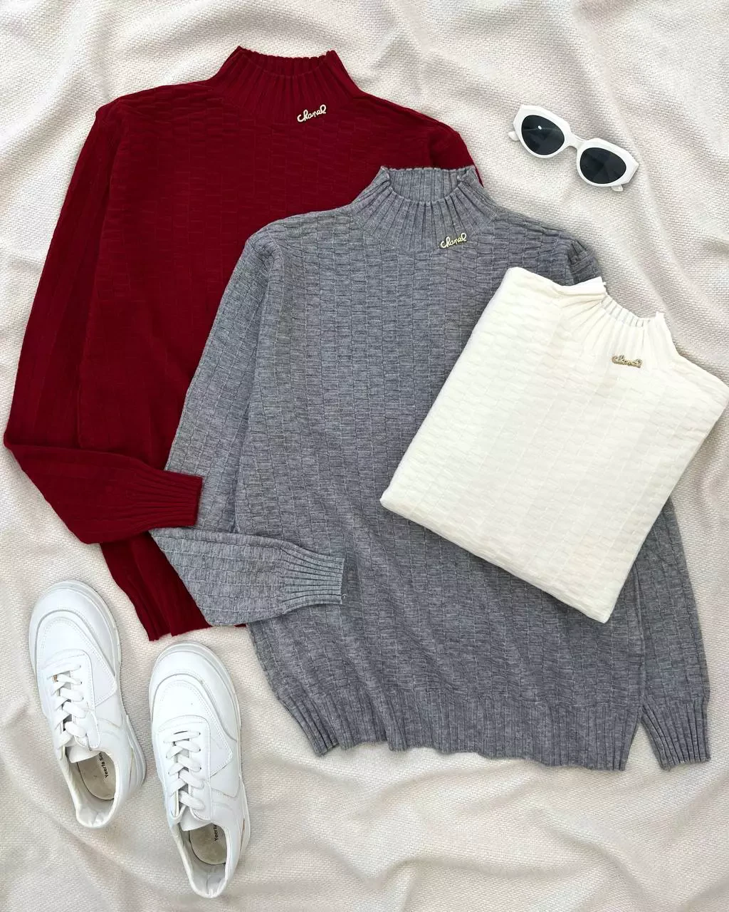 پلیور بافت گپ یقه ایستاده کد 5381