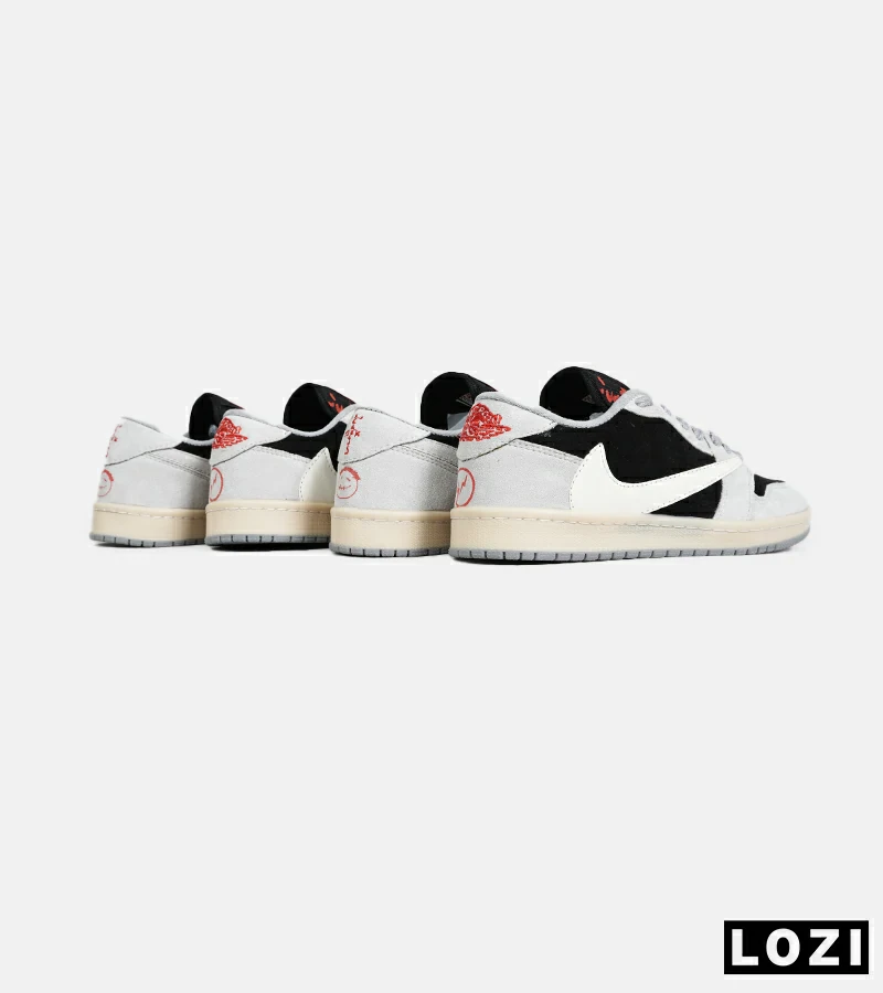 کفش کتانی مردانه کرم مشکی NIKE travis scott مدل 7109