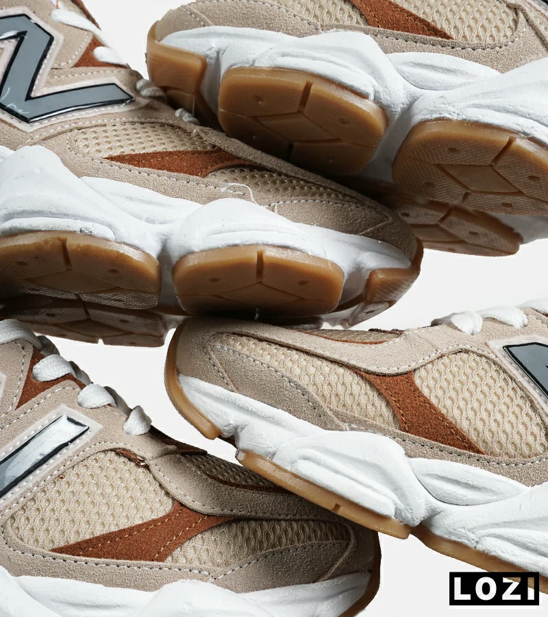 کفش کتانی مردانه و زنانه کرم قهوه ای NEW BALANCE 9060 مدل 7312
