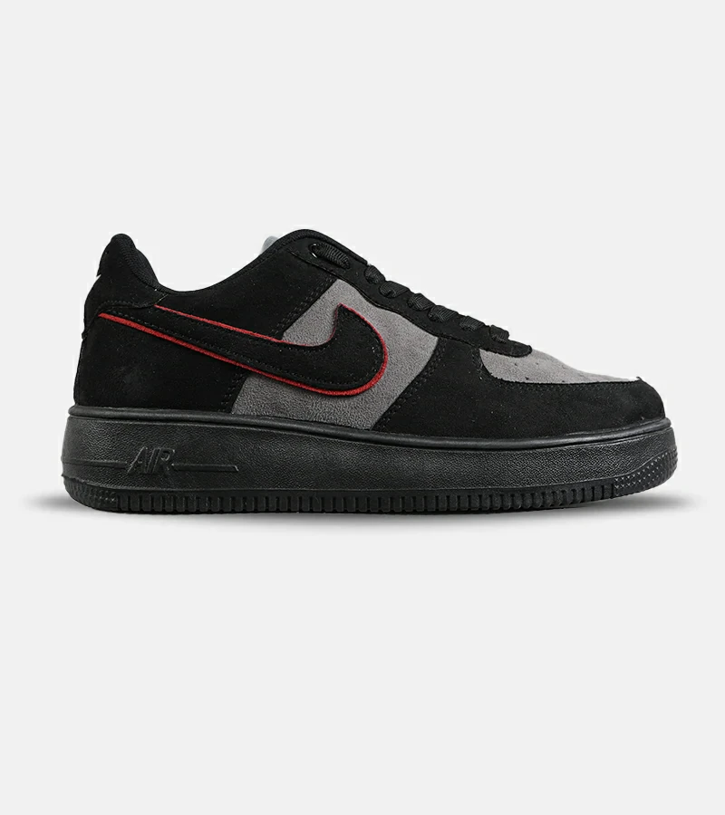 کفش مردانه و زنانه مشکی طوسی قرمز NIKE AIR FORCE مدل 7443