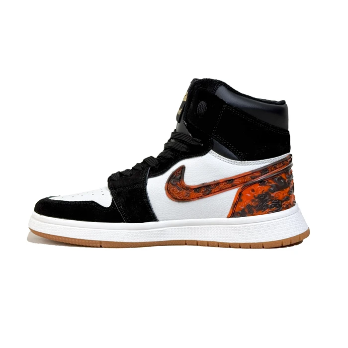 کتانی اسپرت مردانه مدل نایک ایرجردن1 ساق‌دار Nike Air jordan1 رنگ سفید مشکی قرمز کد 51401