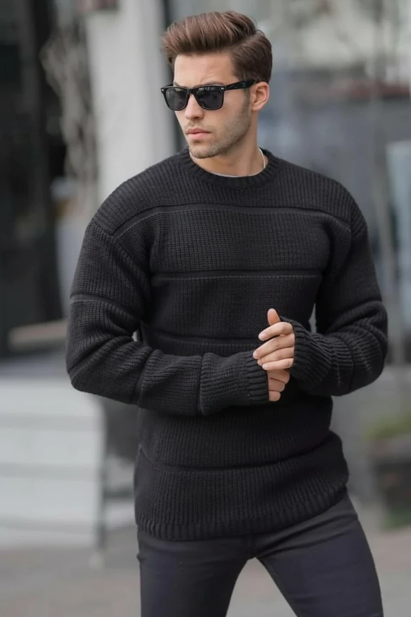 ژاکت بافتنی مشکی لش اولد مانی ترند روز 2025 فوقالعاده خفن و شیک