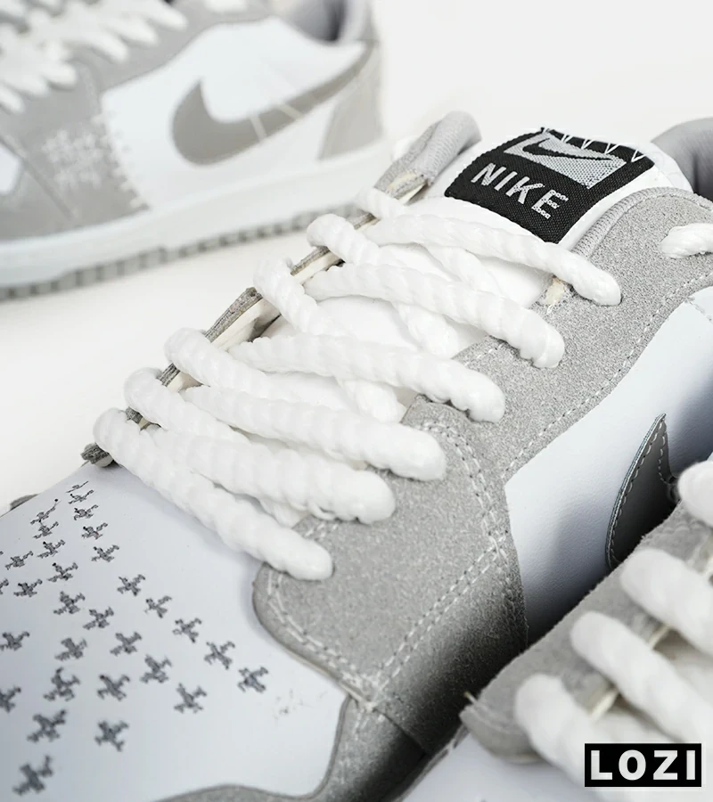 کفش کتانی مردانه و زنانه طوسی سفید نایک NIKE jordan Vodoo مدل 6061