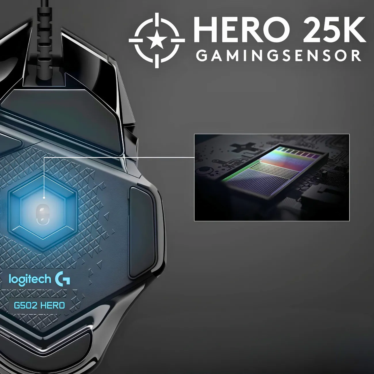 ماوس گیمینگ لاجیتک Logitech مدل G502 HERO با سیم
