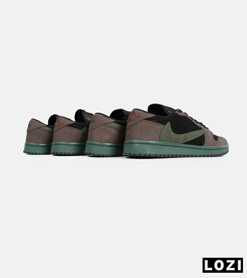 کفش کتانی مردانه قهوه ای مشکی سبز NIKE travis scott مدل 7112