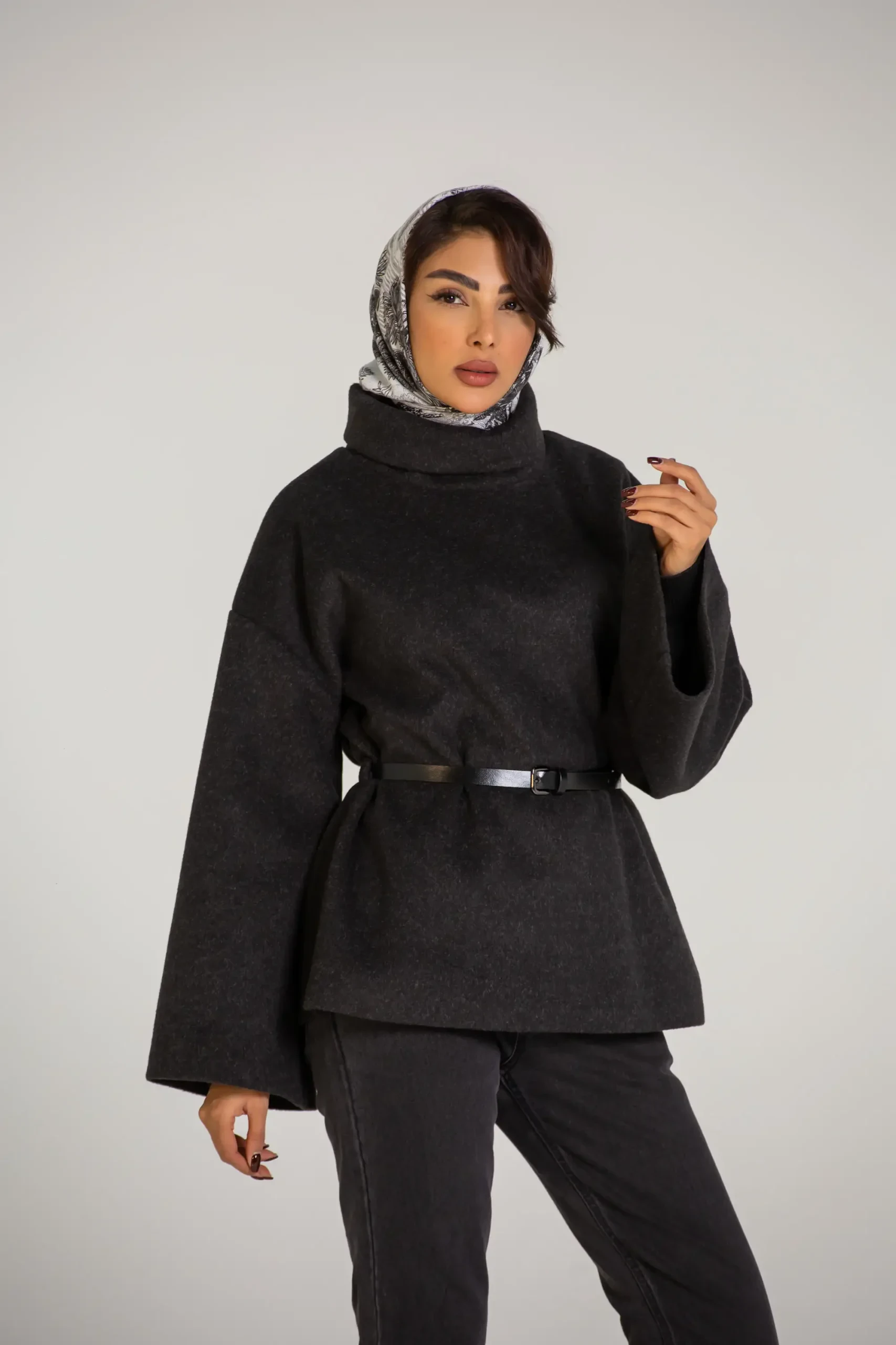 پالتو پانچ موهر nella (مشکی)