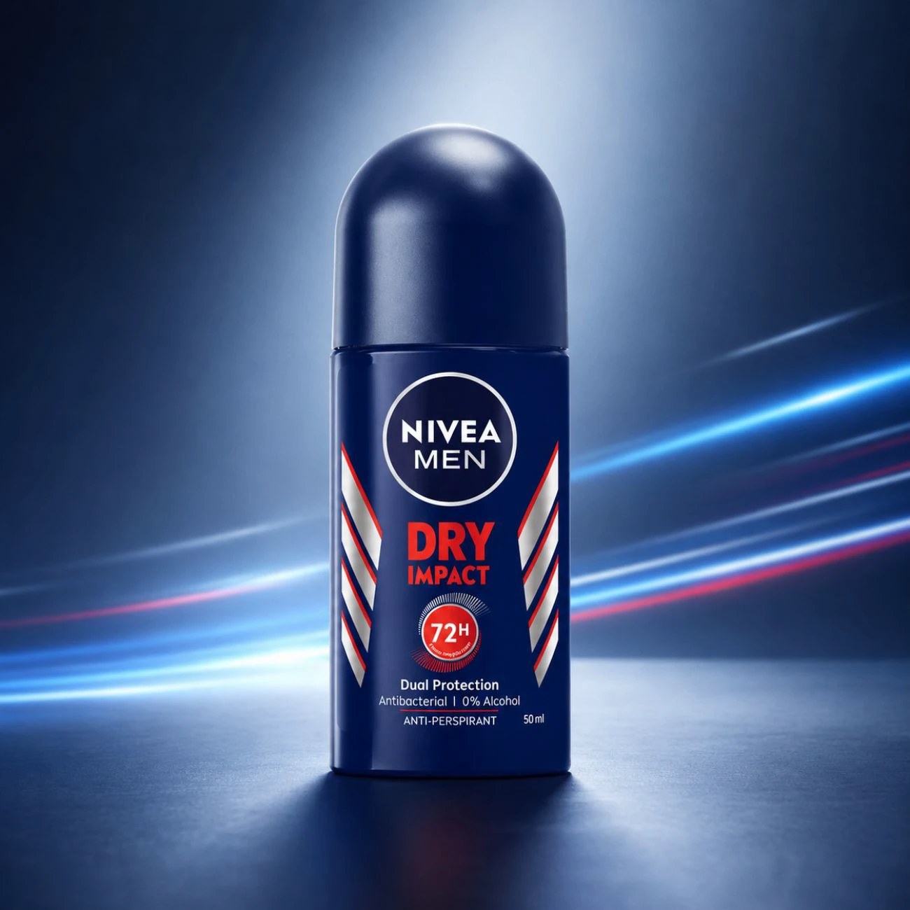 رول ضد تعریق مردانه نیوآ NIVEA مدل Dry Impact 72H آنتی باکتریال 50ml