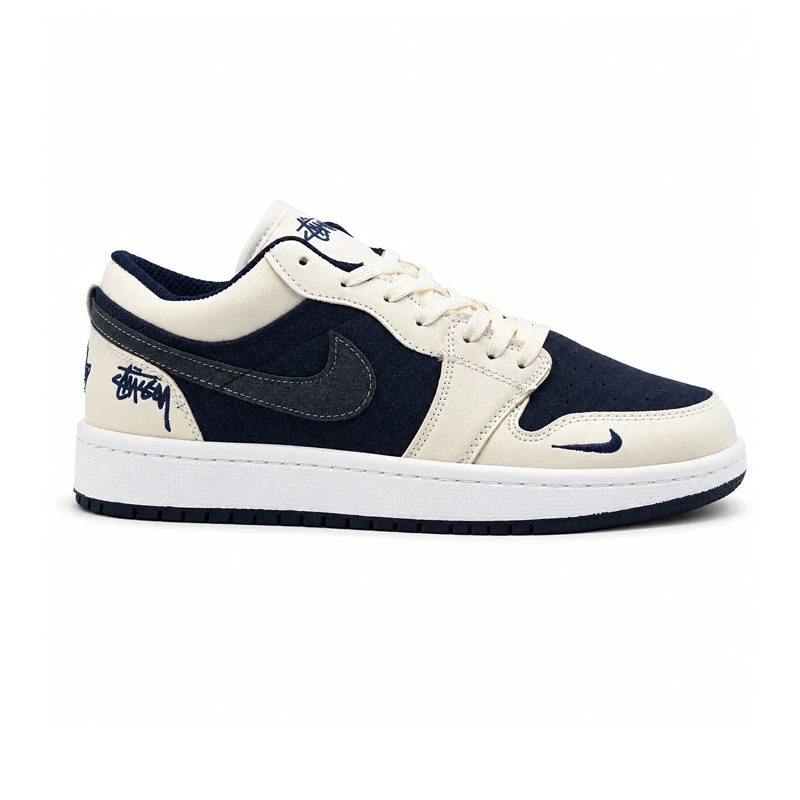 کفش و کتانی مردانه مدل نایک ترویس NIKE TRAVIS رنگ کرم سرمه ای کد 30957