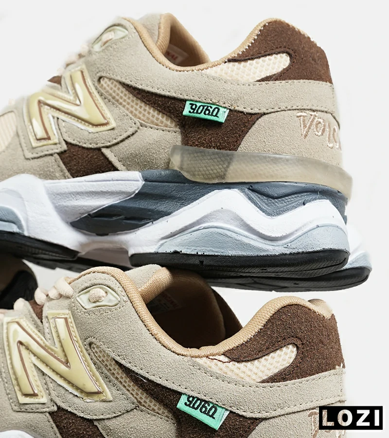 کفش کتانی مردانه و زنانه کرم قهوه ای NEW BALANCE 9060 مدل 7321