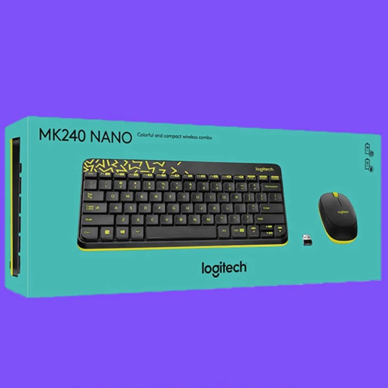 کیبورد و ماوس بی سیم لاجیتک logitech مدل MK240 سفید و قرمز روشن