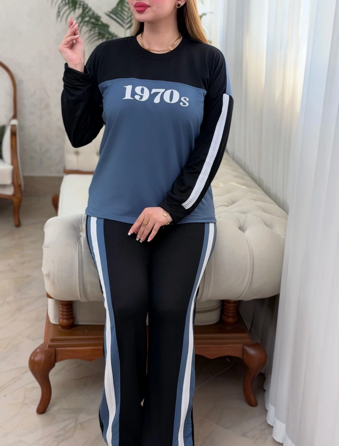 ست خانگی 970s 0744 (آبی نفتی)