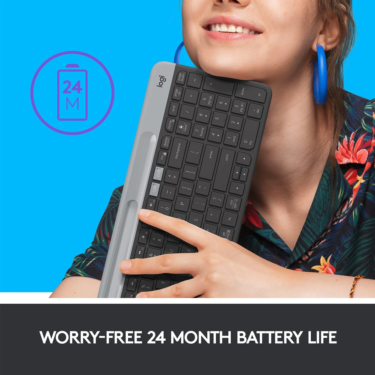 کیبورد بی سیم لاجیتک Logitech مدل K580 با چیدمان Chrome OS