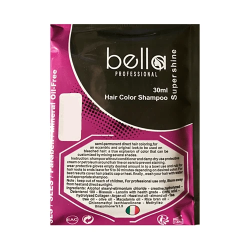 شامپو رنگ مو ساشه ایی BELLA رنگ شرابی شماره 1020 30 میل