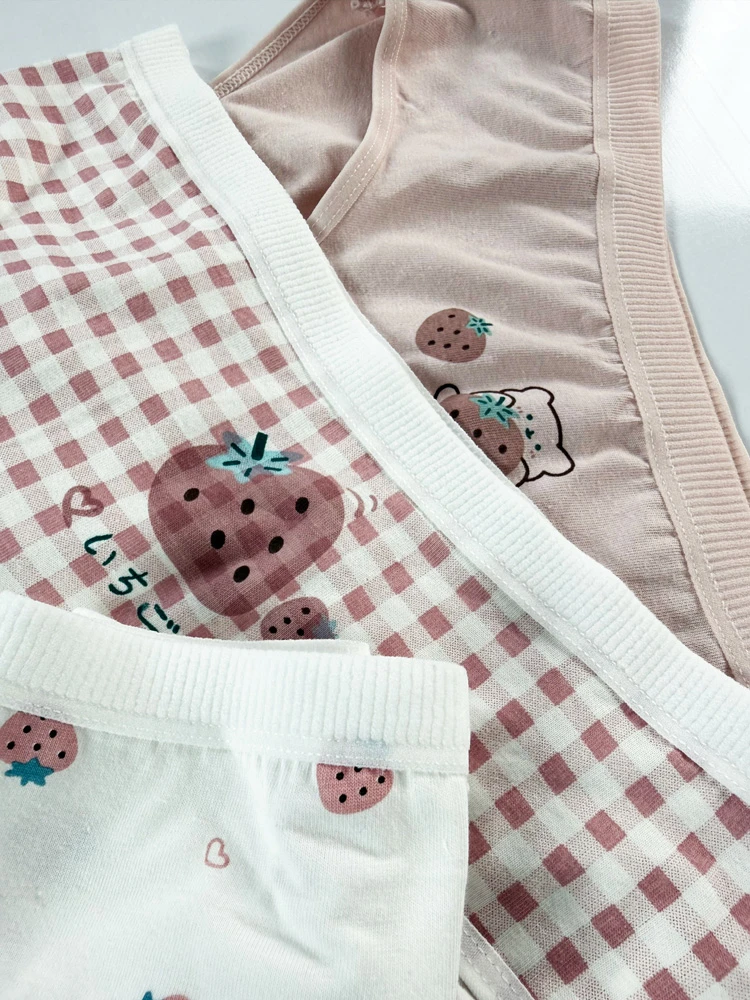 شورت اسلیپ نخ پنبه عروسکی طرح خرس و توت فرنگی