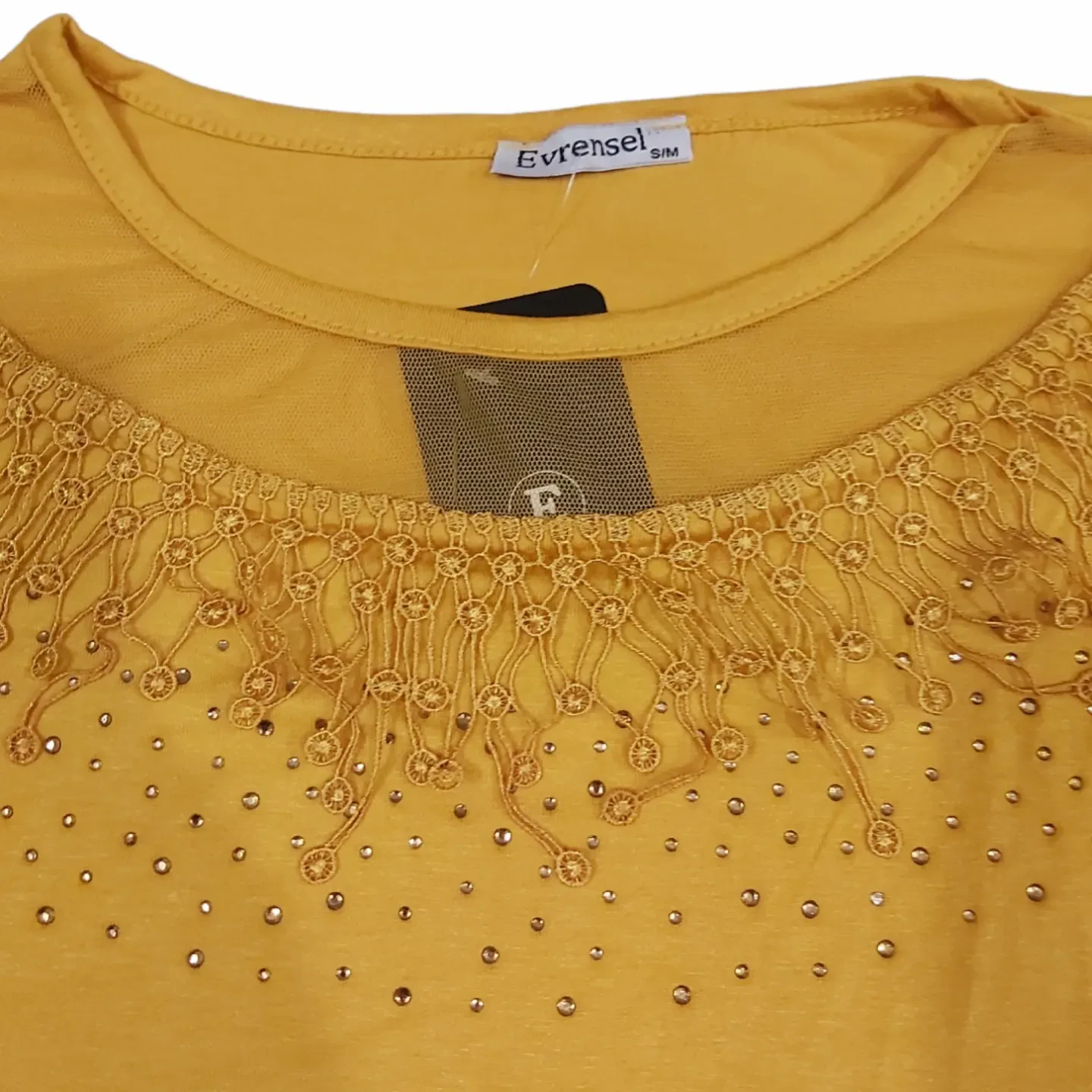 تیشرت زنانه مجلسی ترک گیپور دار جنس ویسکوز اورجینال