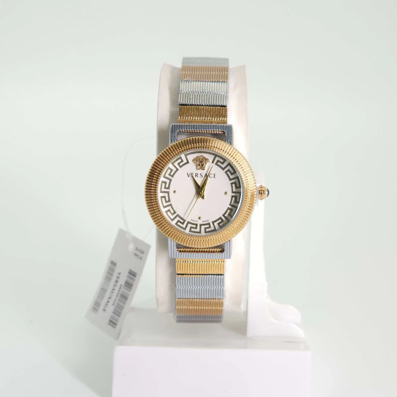 ساعت مچی زنانه ورساچه Versace 868991UX تمام استیل (بند نقره ای طلائی صفحه سفید)