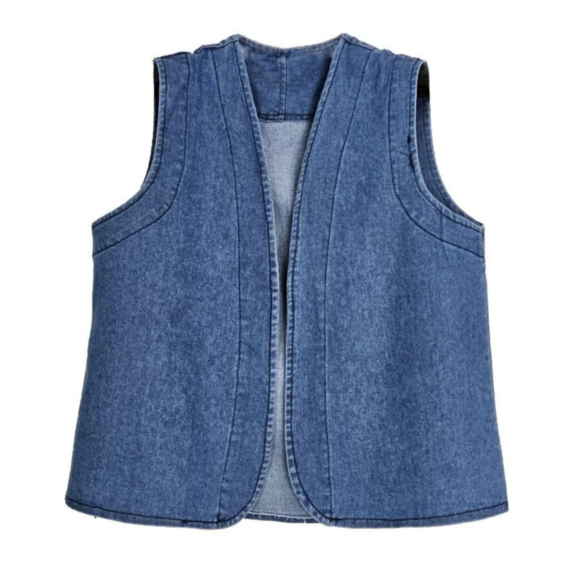 ست زنانه شومیز و جلیقه جین اسپرت