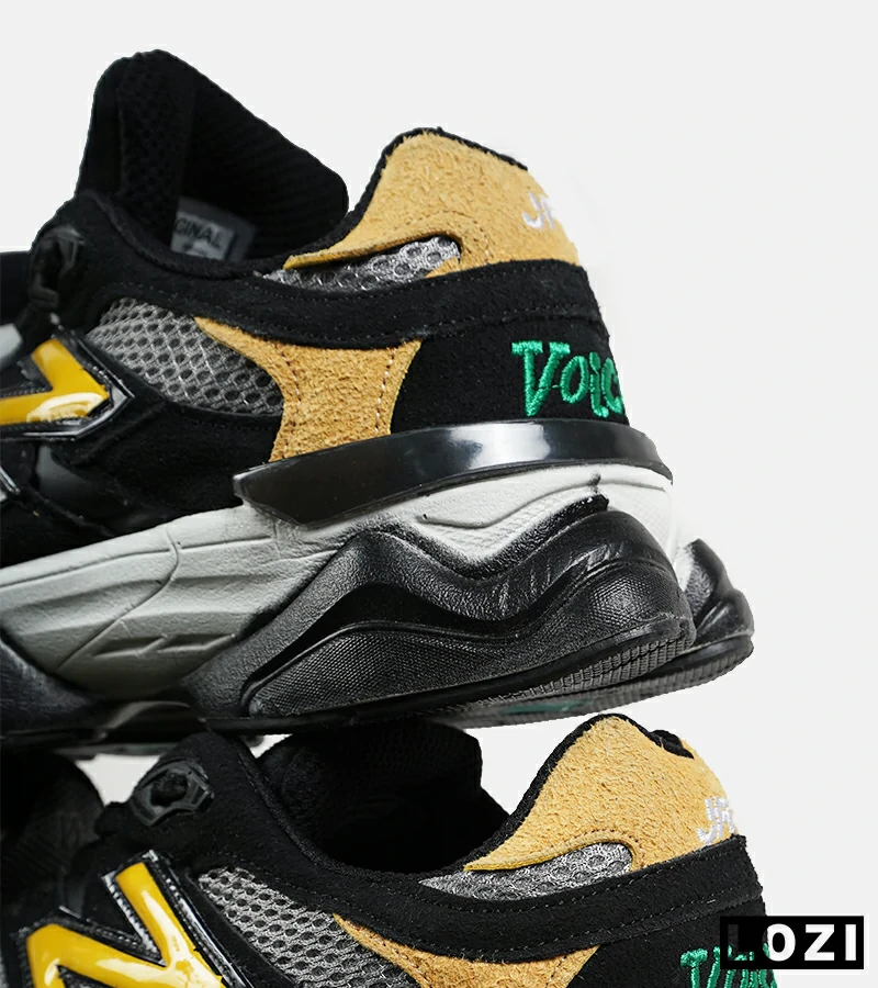 کفش کتانی مردانه مشکی طوسی زرد NEW BALANCE 9060 مدل 7345