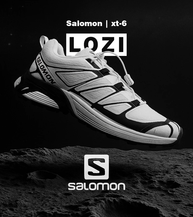 کفش کتانی سفید مشکی Salomon xt-6 مدل 5848