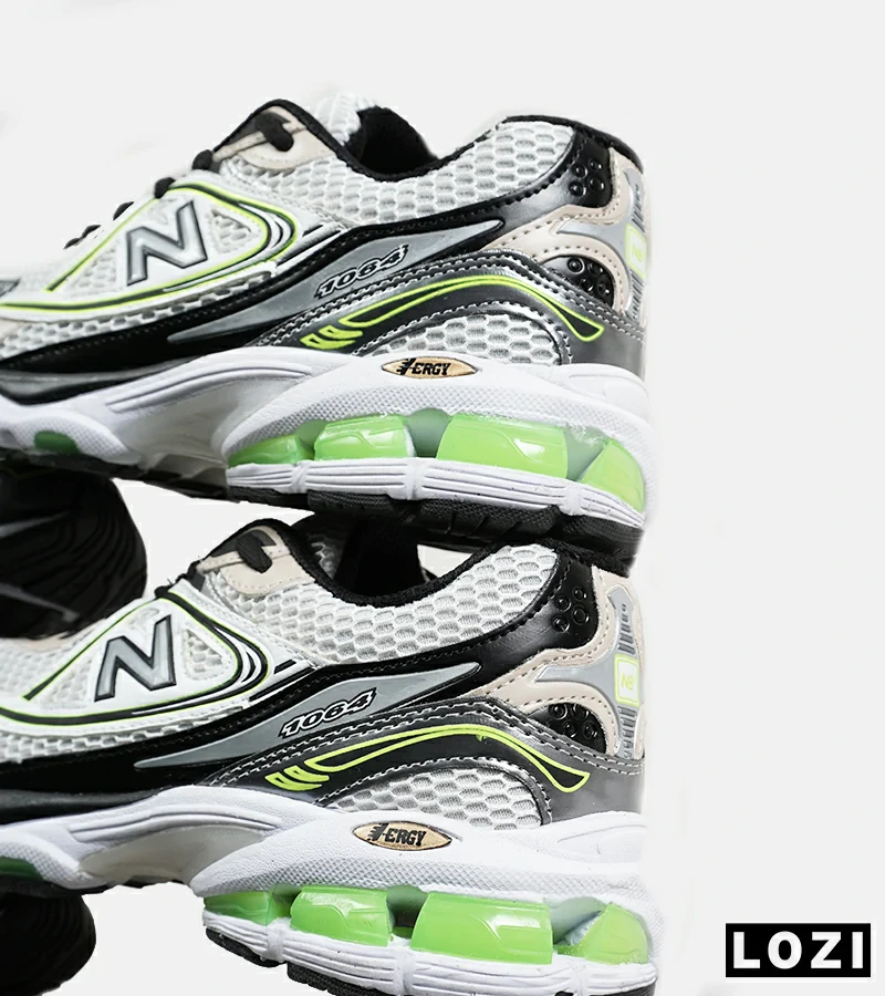 کفش کتانی مردانه و زنانه سفید سبز مشکی NEW BALANCE 1064 مدل 6742
